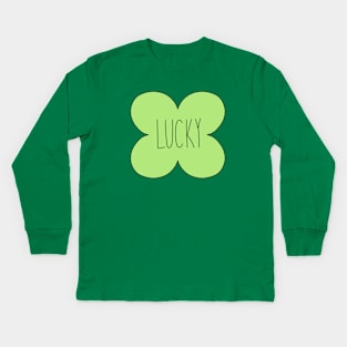 Lucky four leaf clover Kids Long Sleeve T-Shirt